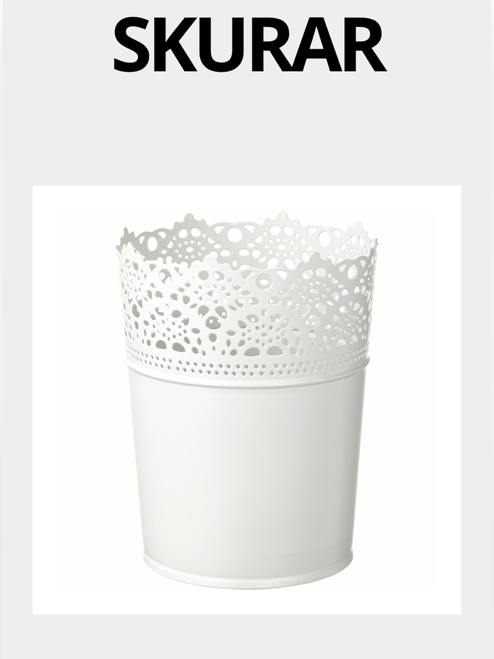 IKEA SKURAR • White • Metal Lace Planters • Set of 5 • Assorted Sizes • 2011